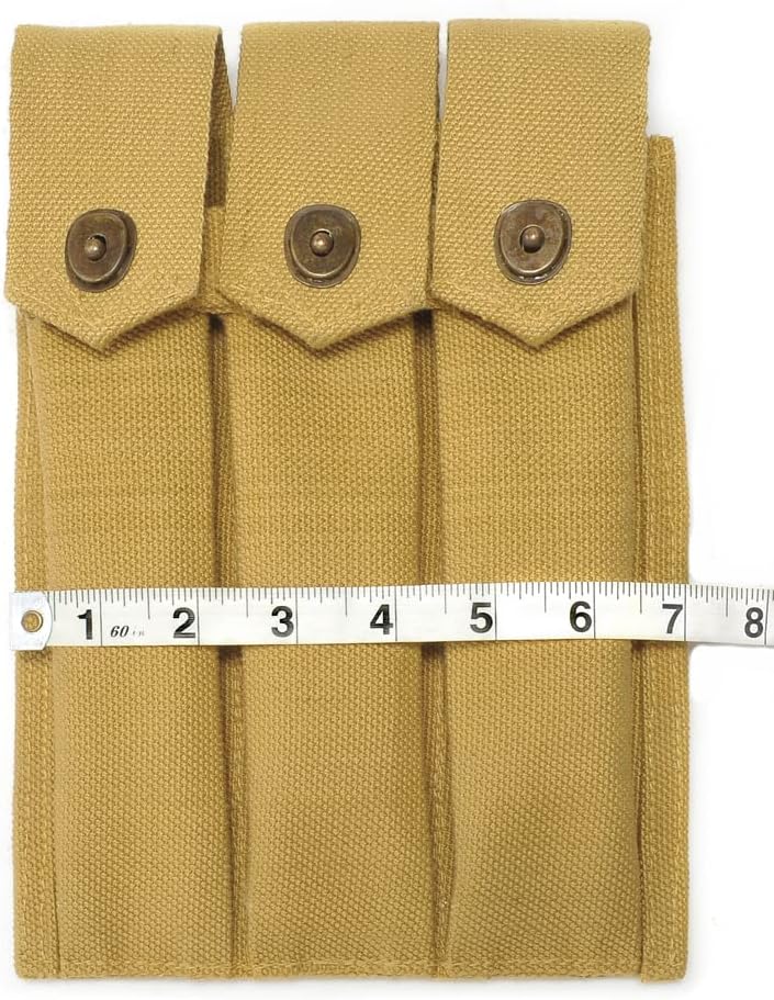 US WW2 Thompson 3 Cell Magazine Pouch Marked JT&L 1942 Khaki
