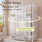 Portable Wardrobe - Heavy-Du Steel e with Hanging Rod & STO Cartment - Black, Single Row - Perfect for Clothes nizat & Space-Saving Soluts