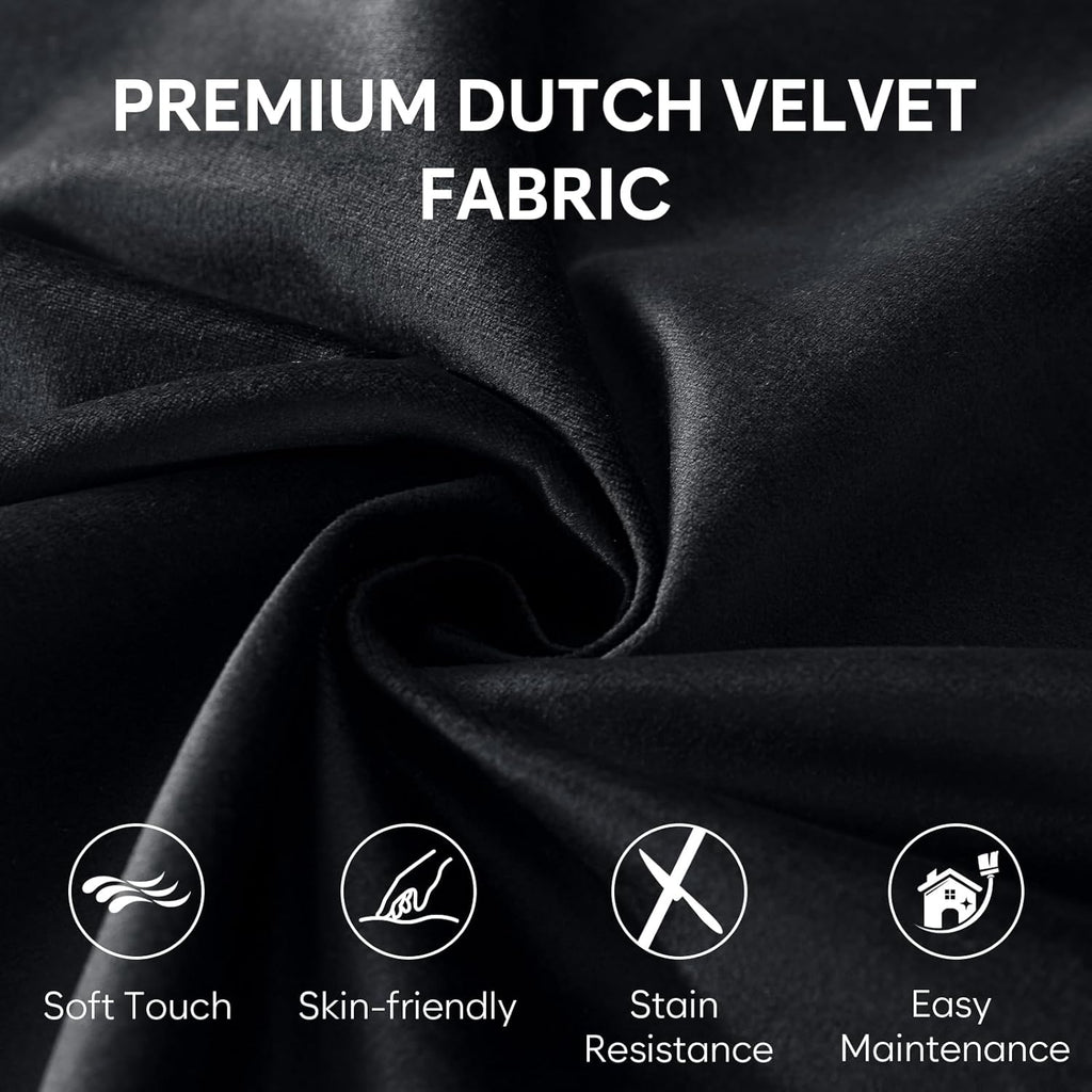 SHOUREN 3 Ft Bean Bag Chair,Memory Foam Bean Bag Chairs for Adults,Bean Bag Sofa for Living Room,Beanbag with Filler Included,Soft Velvet Fabric,Pull-Handle - 3 Foot,Black
