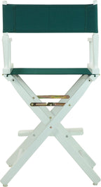 Casual Home 24" Director's Chair White Frame with Hunter Green Canvas, Counter Height