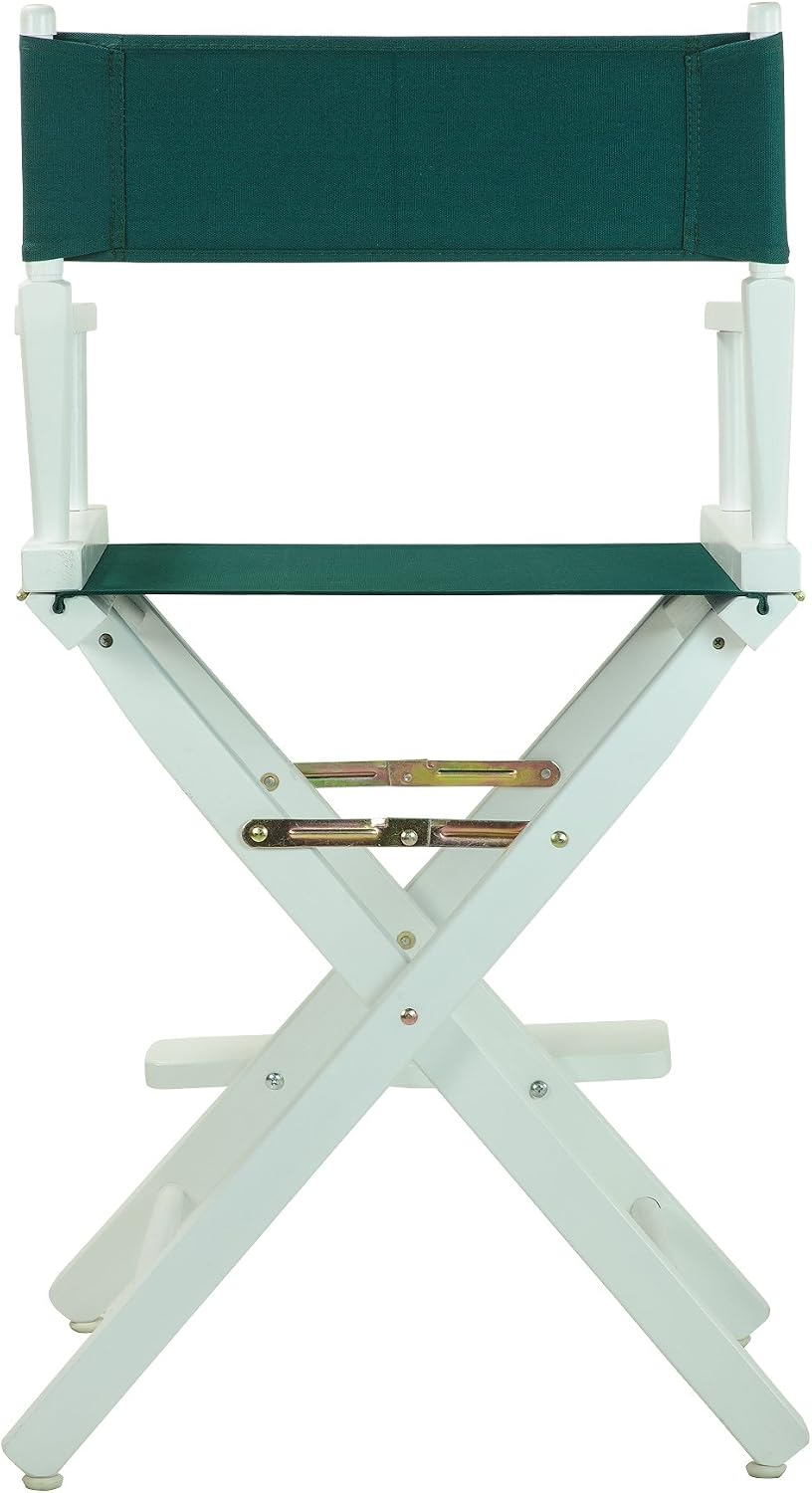 Casual Home 24" Director's Chair White Frame with Hunter Green Canvas, Counter Height