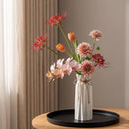 Small Vase White Ceramic Jute Rope Simple Vases for Home Decor Minimalist Modern Flower Vase Elegant Decorative Glossy Vase for Pampas Grass, Office, Living Room, Mantel and Bedroom Décor