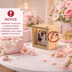 2026 Custom Photo Flip Book Frame For Mom Family Couple Hand Crank Flipbook Box Animation Machine Mechanical Photo Album Wooden Flip Book Gifts for Mothers Day Fathers Day Birthday (Black Walnut)