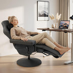 Dowinx Racing Style Gaming Recliner Chair with Massage Lumbar, Footrest, Cup Holder, Side Pouch, High Back Ergonomic Video Game Chair Reclining No Wheels Heavy Duty, Black Yellow FabricLeather