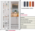 Indoor Room Divider Heavy Duty Aluminum Folding Sliding Door Retractable Frosted Acrylic Glass Panel for Kitchen Laundry Room Office 5.6x6.7ft(170.2x203.2cm)