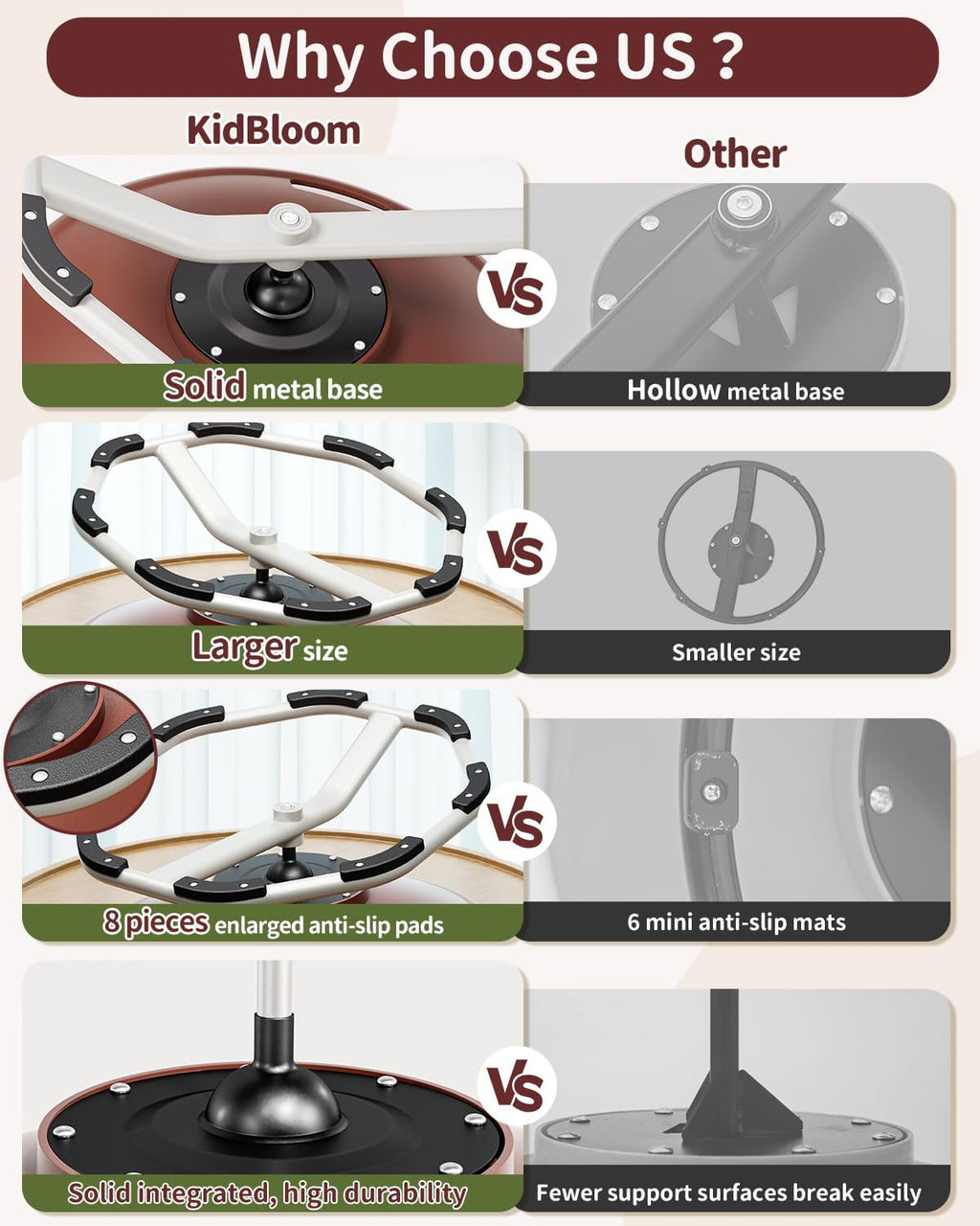KidBloom Spinning Chair for Autistic Kids, Football Upgrade Handle Sensory Chair, Autism & ADHD Chair, Kid's Furniture, Autism Sensory Products for Kids