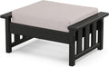 Martha Stewart by POLYWOOD® Acadia Deep Seating Ottoman in Black/Dune Burlap