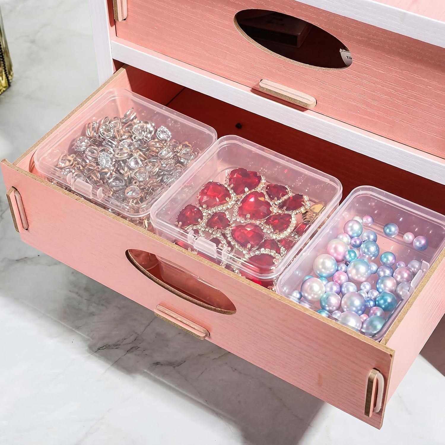 SATINIOR 500 Pcs Clear Plastic Beads Storage Containers Box Small Clear Boxes with Hinged Lid Plastic Arts Case Mini Square Crafts Storage Organizers for Small Items (1.7 × 1.7 × 0.8 Inch)