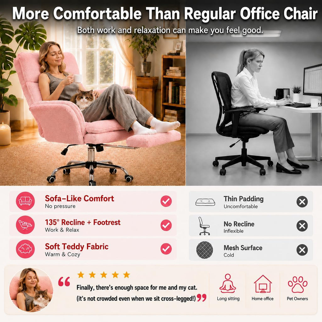 Big and Tall Office Chair, Executive Ergonomic Computer Gaming Chair with Foot Rest, Flip Armrests for Pets & Extra Space, Crystal Velvet Wide Seat Reclining Desk Chair, Black
