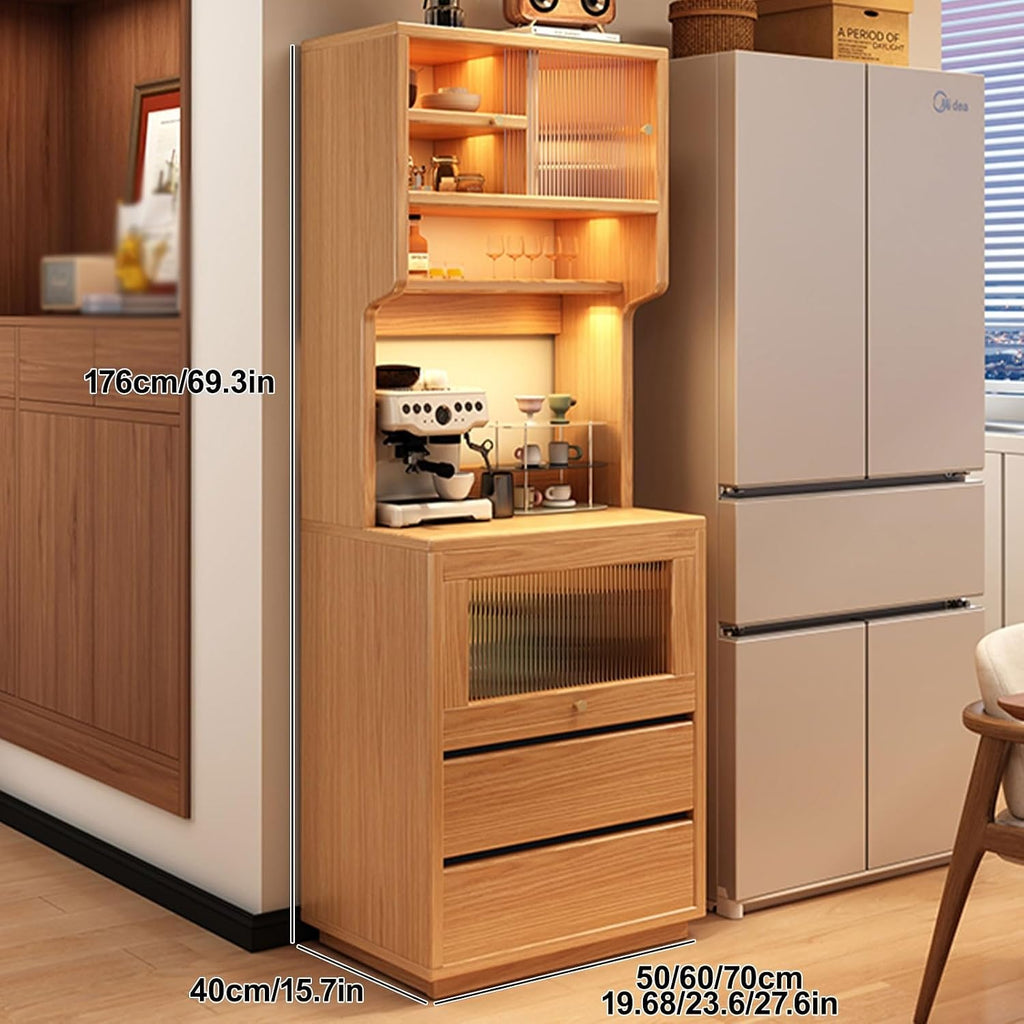 Kitchen Cabinet, Sliding Racks with Door, Sideboard Buffet, Versatile Cupboard for Dining Room, for Kitchen Living Room SND Dining Room White(50cm/19.6in)