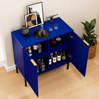 Fluted Sideboard, Buffet Cabinet with Storage, Wooden with Doors and Shelves, Accent Cabinet for Living Dining Room, Entryway