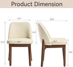 VKNOW Dining Chairs Set of 4, Faux Leather Wooden Kitchen Chairs, Beige | Modern Upholstered Side Chair with Rubberwood Legs for Kitchen Dining Room Restaurant, No Wobble