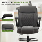 Drafting Chair Tall Office Chair for Standing Desk, Ergonomic Tall Desk Chair with Adjustable Foot Ring, Flip-Up Armrests, Lumbar Support, Comfortable Fabric Seat – Ideal for Home and Office Use
