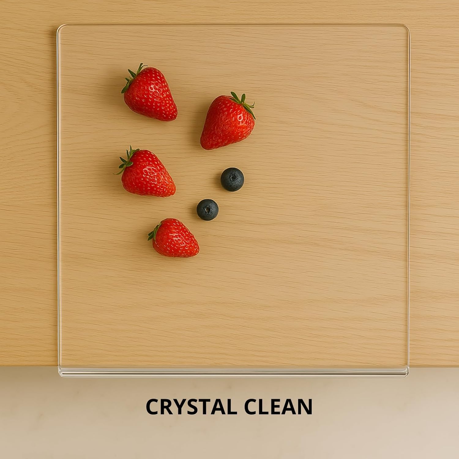 Acrylic Cutting Board with Counter Lip, Clear Cutting Boards for Countertop Protector, Non-Slip Cutting Board for Kitchen Counter, Aesthetic Kitchen Decor Gadgets House Warming Gifts(16.1"x12.5")