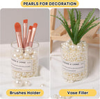 1300PCS Pearls for Vase Filler,Ivory Pearl Beads with No Hole,Vase Filler Fake Pearls, Artificial Plastic Pearl Beads for Table Scatters, Wedding Party,Decoration