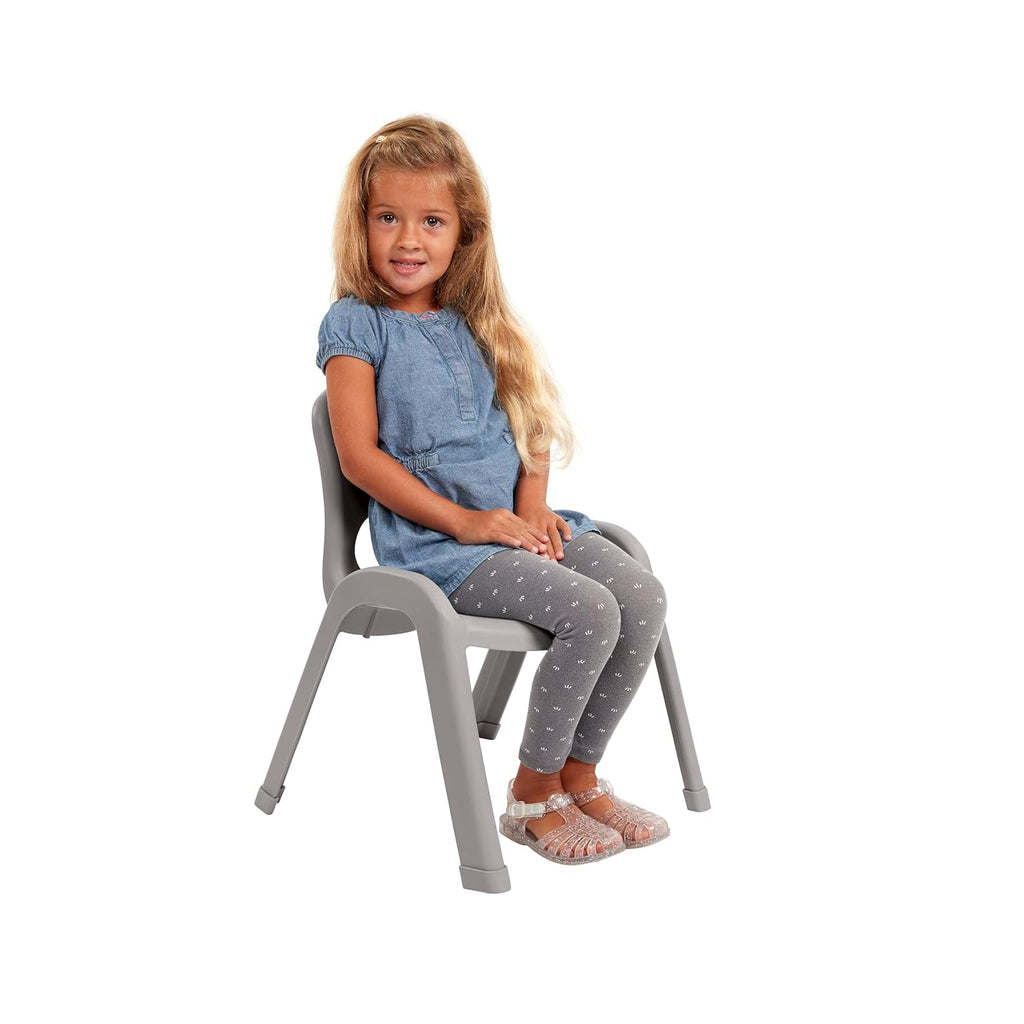 ECR4Kids Plastic Stackable SitRight Chair, 11in, Classroom Furniture, Navy, 4-Pack