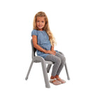 ECR4Kids Plastic Stackable SitRight Chair, 11in, Classroom Furniture, Navy, 4-Pack