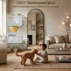 57"x18" Floor Mirror Full Length, Arched Full Length Mirror with Stand, Full Body Mirrors for Bedroom Living Room or Cloakroom Black