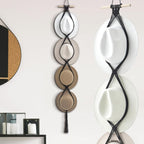Yulejo Macrame Hat Hangers Racks Boho Cowboy Hats Holders Western Display Organizer Storage decor Back of Door for Wall(Black,Four Hats Style)