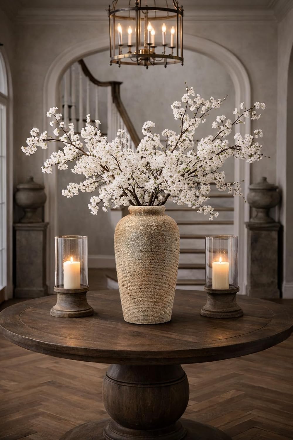Emotionally Grounded Vase, Vaseking Large Ceramic Rustic Vase, 11 inch Minimalist Decorative Farmhouse Tall Vases for Home Decor, Living Room, Enterway, Table Decoration, Brown