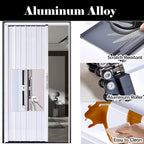 Lockable Foldable Sliding Door with Frame, Customizable Aluminum Accordion Doors, Easy to Install Foldabing Privacy Room Divider for Office/Restaurants