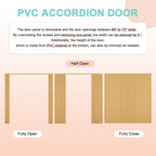 72" x 80" Enhanced Double Walled Interior Accordion Doors, Oak PVC Panel Strong Magnet Folding Closet Door, Space-Saving Bi Fold Doors with Heavy-Duty Nylon Rollers & Upgrated Handle, Easy to Install