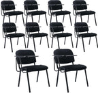 HNY Black Tablet Arm Chairs Set of 10, Mesh Office Waiting Room Guest Nesting Stacking Chairs, Reception Chairs with Flip-Up Table Conference Chairs for School Classroom Training Meeting Room