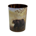 Rivers Edge Products Waste Basket, Tin Trash Bin for Office, Kitchen, Bathroom, Drink Bucket, 10.5 Inch Open Top, Lightweight Rectangular Design with Outside Art, Bear by Jim Hansel