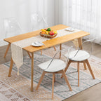 Dining Chairs Set of 4, Clear Acrylic Dining Chair Modern Transparent Chairs with PU Leather Cushions Seat & Wood Legs, Side Chairs for Dining Room Kitchen Restaurant Balcony (White)