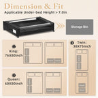 Under Bed Storage with Wheels 2-Pack，Under Bed Storage Containers XXL，Underbed Shoes Storage with Clear Lid,Rolling UnderBed Metal Drawer for Clothes Blankets Easy Pull-out Black