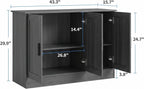 Anystyle 43" Dark Grey Buffet Cabinet with Black Handles