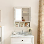 Modern Bathroom Storage Cabinet, 2 Doors 2 Adjustable Shelf + 3 Christmas Style Storage Basket,for Kitchen Home