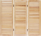 3 Panel Room Divider Short,Short Folding Privacy Screen,Freestanding Privacy Wooden Short Screen,35.4" W x 31.9" H Shutter Style Decorative Divider for Office,Bedroom,Home