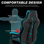 Vonesse Gaming Chairs for Adults, Gaming Chairs with Footrest and Massage, Reclining Computer Chair for Heavy People,Big and Tall Ergonomic Gamer Chair with Lumbar Pillow(Teal/Cyan)