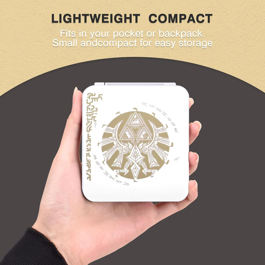 DLseego Game Card Case for Switch Lite/Switch/Switch OLED, Gold Kingdom Medallion Design Switch Game Cartridge Memory Card Portable Storage with 12 Game Card Slots and 12 Micro SD Card Slots-White