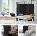 Room Divider, 4 Panel Folding Privacy Screen, 88” Portable Separating with 3 Metal Feet, Partition Room Dividers, Lightweight Freestanding Wall Divider Screen for Office Bedroom Hospital(Black)