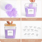 3 Pack Laundry Room Organization Storage Containers, Plastic Clear Laundry Pods Container & Dryer Sheet Holder Jars with Lids, Scoops & Labels for Detergent, Powder, Dryer Balls, Beads