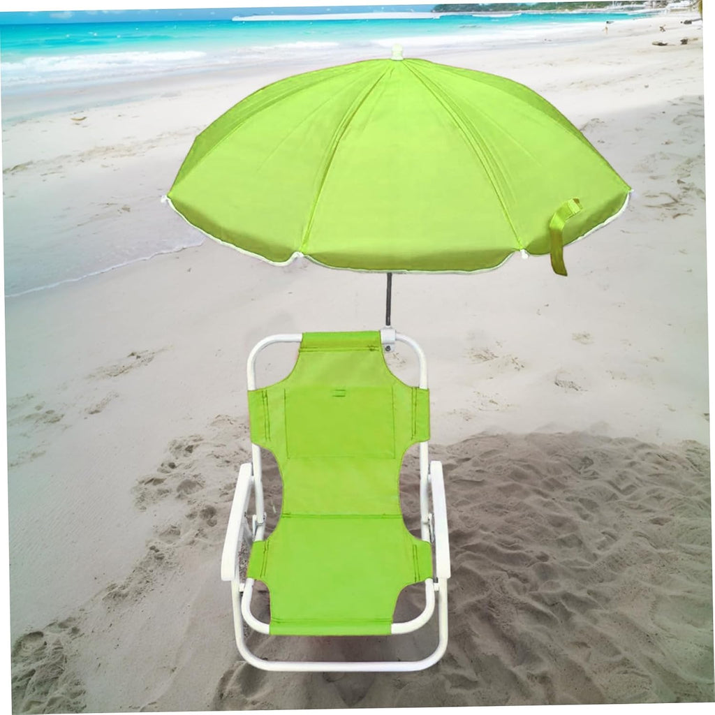 Kids Beach Chair with Umbrella Foldable & Detachable Beach Chair with Canopy, Lightweight and Sturdy Outdoor Seat for Camping, Travel, Lawn, Green, Chairs