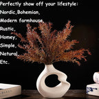 Modern White vase Set of 2,Pampas Grass Ceramic vases for Wedding Party,Aesthetic Flower Vase for Home Decor,Kitchen Tables,Living Room,Bedroom,Console,Wooden Shelf,Office,Coffee Decoration(2 Pcs)