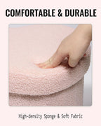 Heart Shaped Ottoman with Storage, Cute Pink Boucle Footstool with Storage, Small Sherpa Footrest Ottoman for Bedroom, Living Room,15"x15"x12.6"