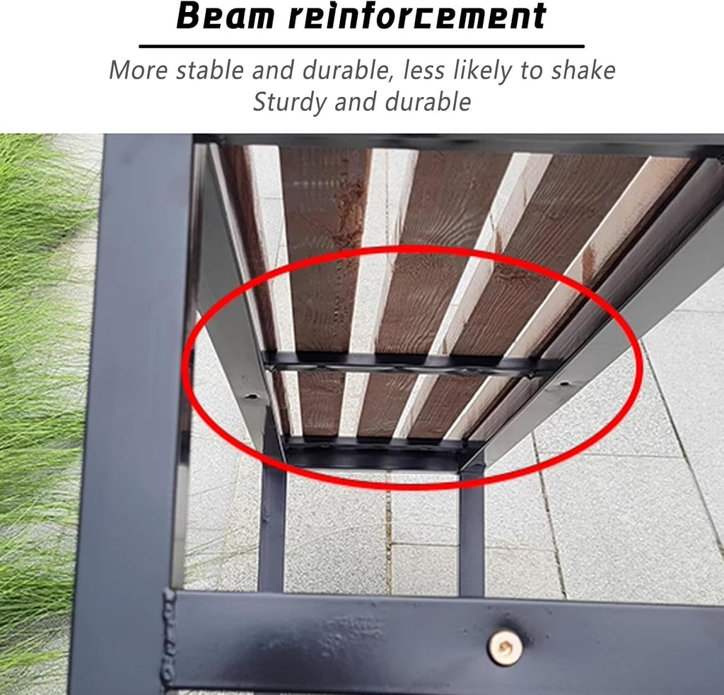 Patio Benches for Outdoors Solid Wood Seat More Stable and Durables not Easy to Shake Strong and Durables for Patio Lawn Balcony Yard Porch and Indoor(Dark Wood Grain,120cm/47in)