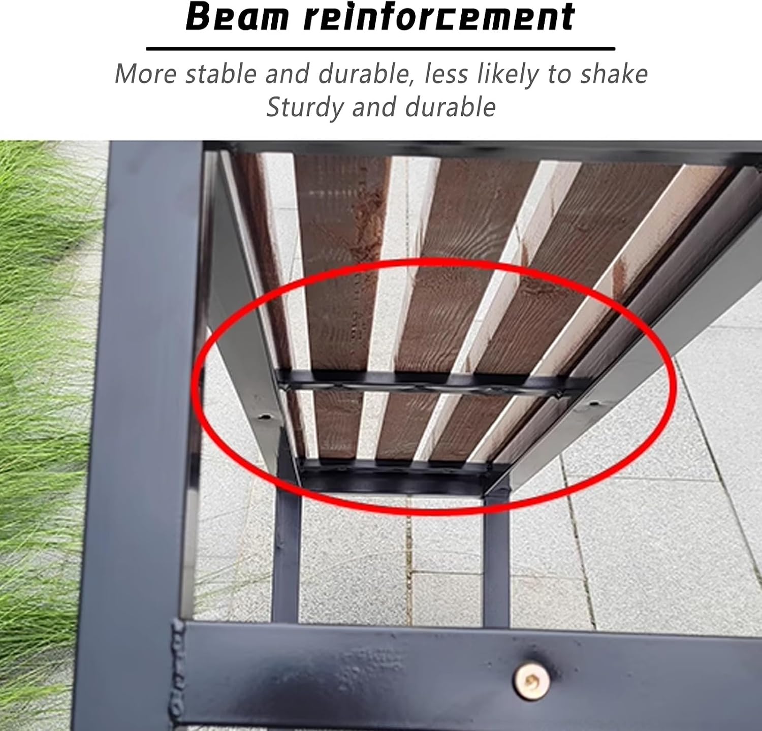 Patio Benches for Outdoors Solid Wood Seat More Stable and Durables not Easy to Shake Strong and Durables for Patio Lawn Balcony Yard Porch and Indoor(Dark Wood Grain,120cm/47in)