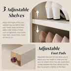 IFGET 71" Tall Arched Shoe Storage Cabinet, 8 Tiers 16 Pairs Wooden Shoe Rack with 3 Adjustable Shelves, Freestanding Shoe Closet Shelf Organizer for Entryway, Hallway, Living Room (Cream)