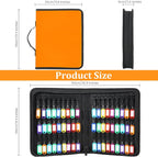 Portable Key Organizer with Handle, Fireproof and Waterproof Key Case, Key Holder with 54 Hooks and Tags Portable Key Storage Book for Offices Real Estate Agencies Hotels and Rental Management
