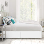 Luxurious Egyptian Cotton Tailored Split Corner Bed Skirt with 26-inch Drop Length - King Size (76 x 80) Color White (Solid Style) Made from 600 Thread Count