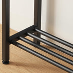 YATINEY Narrow Console Table, 2-Tier Small Sofa Table, 29.5" Thin Entryway Behind Couch Table with Shelves, Industrial Hallway Table, for Living Room, Foyer, Black CT03BB
