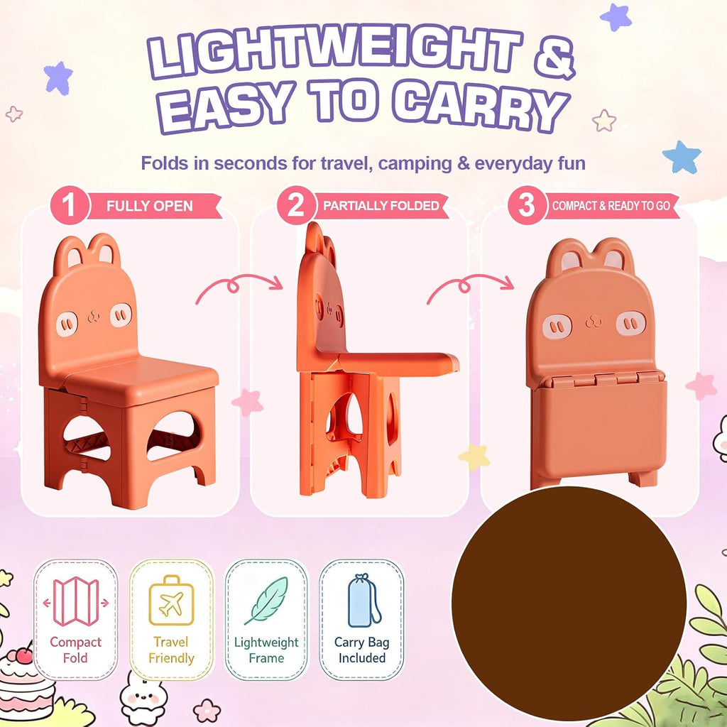 Red Kids Folding Chair Easy to Store, Suitable for Ages 3+ | This foldable chair helps correct poor sitting posture. Stylish, sturdy and easy to store. Applicable to any occasion.