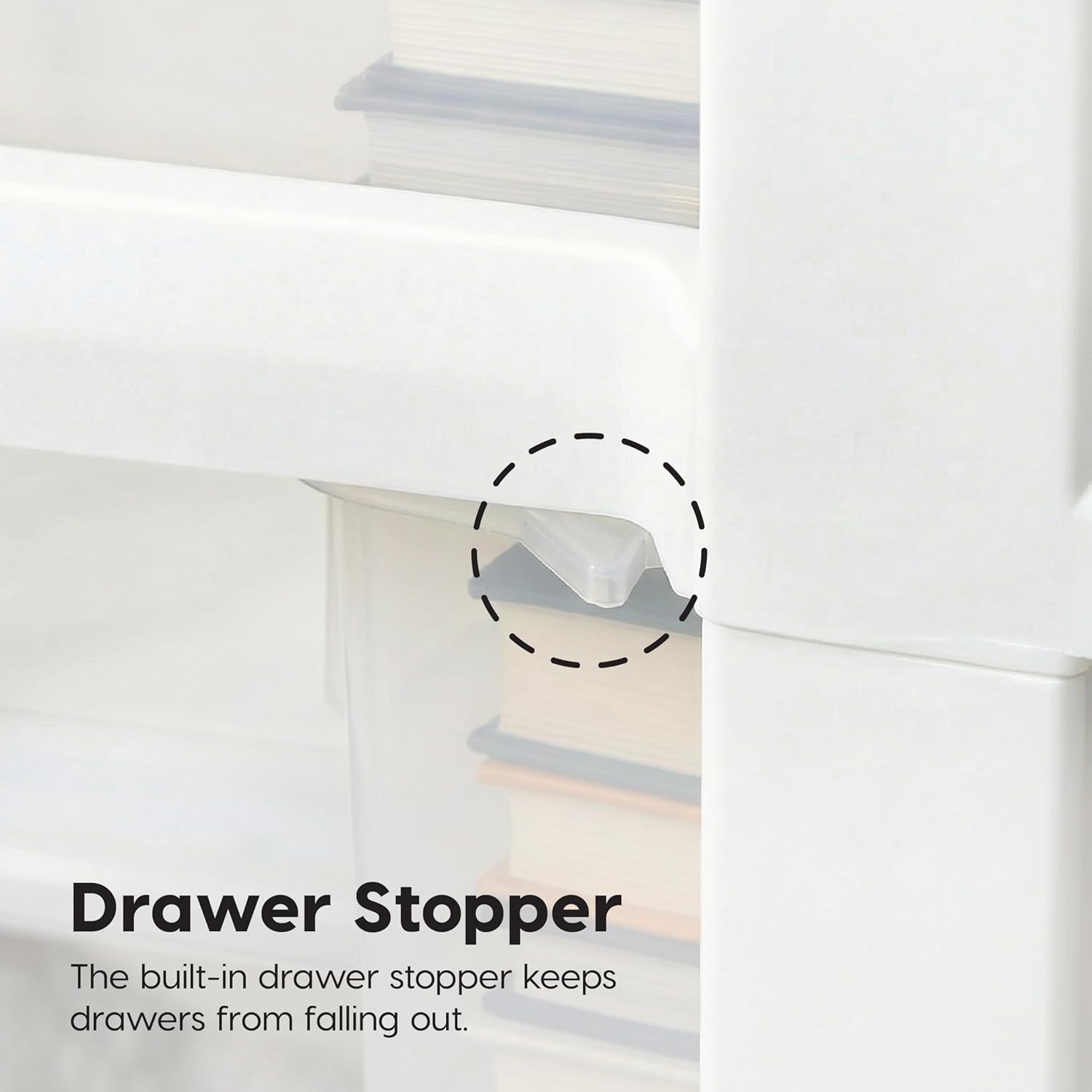 IRIS USA Plastic Drawer Storage Organizer, 3-Drawers, 2-Pack, for Classroom Art Craft Supplies, Bathroom Bedroom, Laundry Room, White/Clear