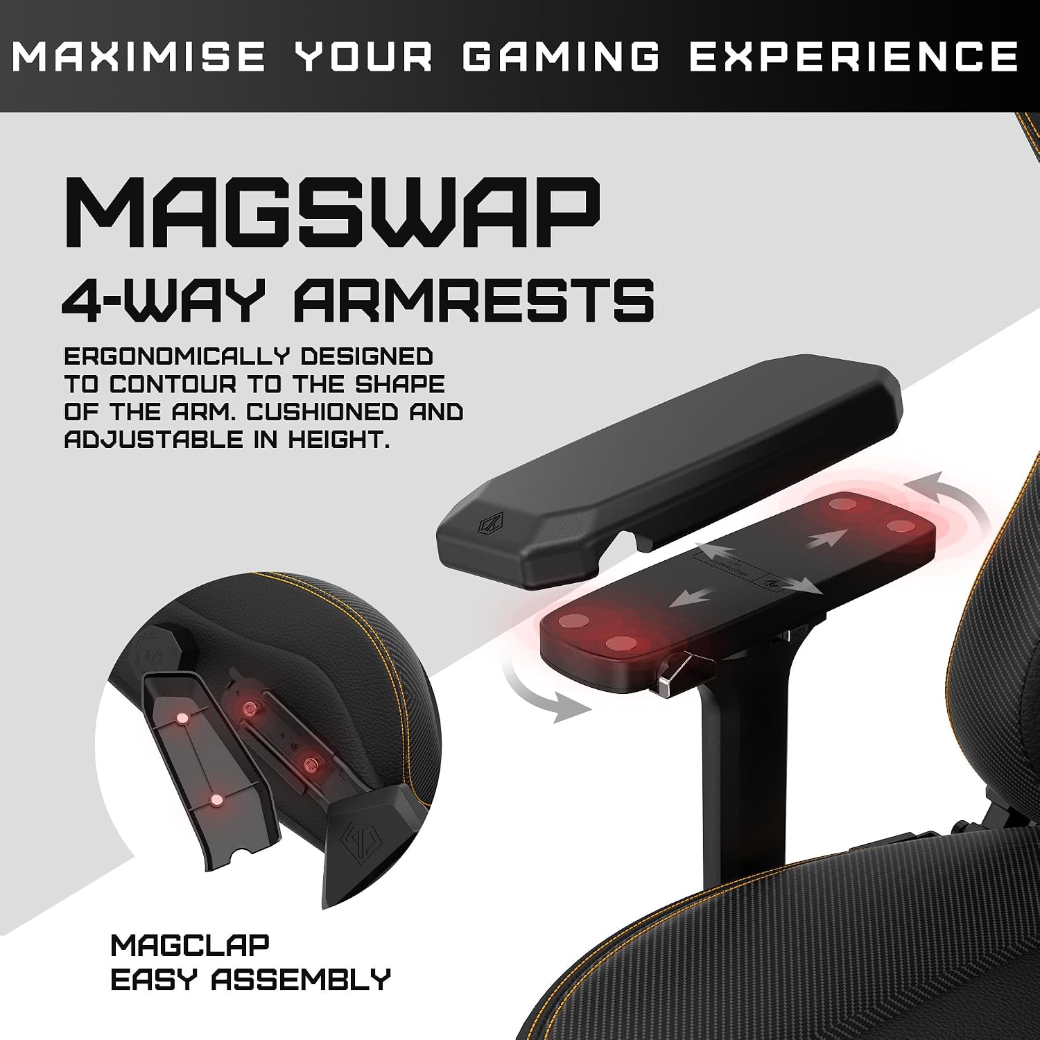 Anda Seat Kaiser 3 XL Gaming Chairs for Adults - Ergonomic Black PVC Leather Gaming Chair with Lumbar Support, Comfortable Office Seat with Neck Support - Heavy Duty Wide Gamer Seat