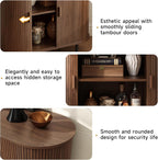 ONBRILL 31.5" Sideboard Buffet Cabinet with Storage, Storage Cabinet with Sliding Door & Adjustable Shelf, Modern Accent Coffee Bar Console Table for Kitchen, Entryway, Walnut